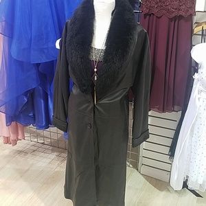 Long leather coat